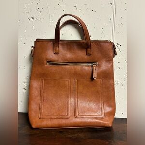 Antik Kraft Brown Faux Leather Tote Satchel Bag